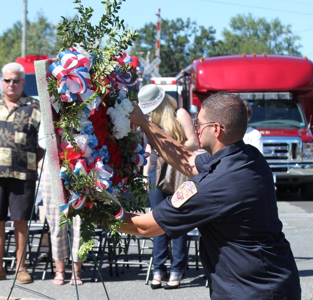 Flower placed for Patrick Chance by Matt Younghans.

Memorial Service NFD. September 9, 2012. Photo by Vincent P. Tuzzolino